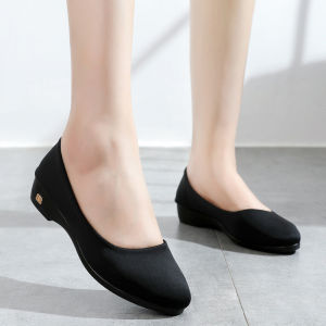 Ielgy Giày vải của phụ nữ mules đế mềm thoáng khí trượt trên đôi chân giày làm việc màu đen chuyên nghiệp Comfort làm việc