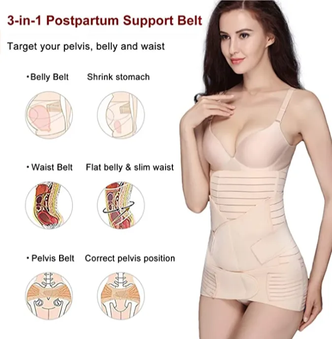 3 in 1 Postpartum Support Recovery Belly Wrap Waist/Pelvis Belt