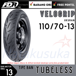 FDR Ban Motor Velogrip 110/70-13 Tubeless TL Ban Motor Metic Free Pentil