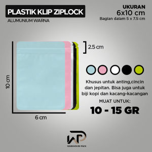 ( 10 Pcs ) Plastik Klip Alumunium Foil Biru Pink | Ziplock Klip Metalized Foil WarnaFull Foil | Plastik Klip Kemasan Makanan Kopi Snack