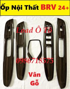 Ốp Nội Thất Vân Gỗ Bóng Xe Honda BRV 2024+ Form Mới Bộ 05 Chi Tiết Sẵn Keo Dán 3M
