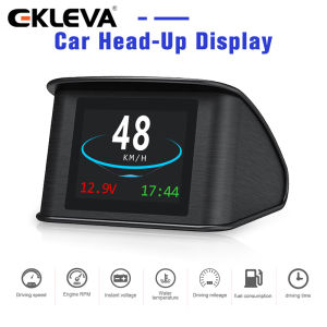 EKLEVA P10 HUD OBD2 Head-up Display OBD on-board Computer Auto Car Speedometer GPS Overspeed Alarm Fuel Consumption Digital Temperature Gauge