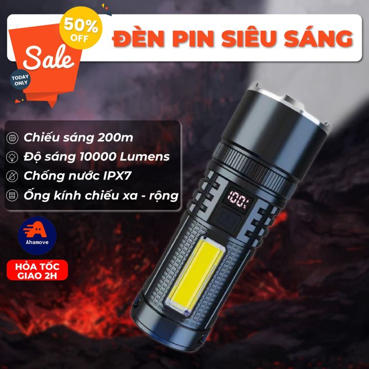 Đèn pin siêu sáng - Đèn pin sạc điện siêu sáng cầm tay nhỏ gọn | Lazada.vn