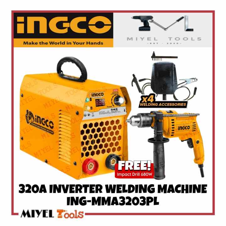INGCO Portable IGBT Inverter ARC Welding Machine 320A Pure Copper INGMMA3203PL w/ FREE