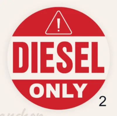 Sticker decal dán xe hơi chữ Diesel Only/ decan ô tô ngoài trời chất lượng cao sicker decan Diesel only 12 x12 cm