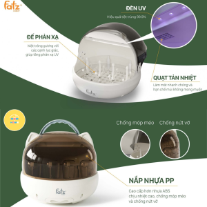 Máy Úp Bình Sữa Tiệt Trùng UVC FATZ BABY TIDY 1 và 2 Sấy Khô Khử Mùi và Bảo quản 72H BH 12 Tháng