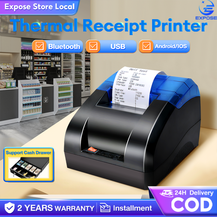 Thermal Receipt Printer For Cash Drawer Bluetooth Portable Thermal