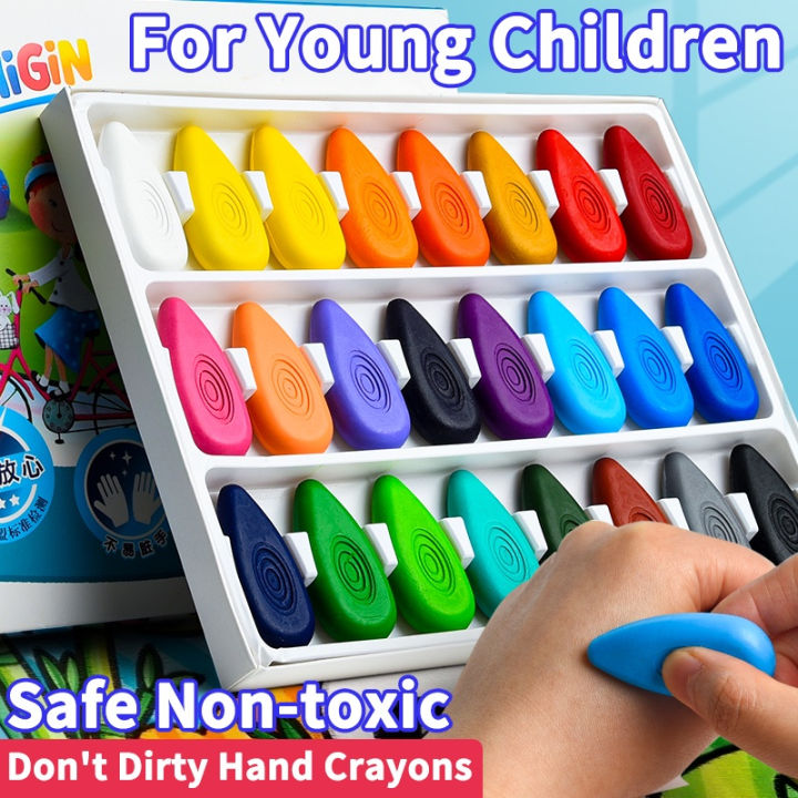 12/24/36 Colors Washable Non-Toxic Crayon Set For Kids Toddlers Coloring Art Sup