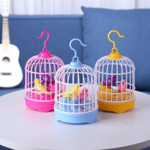 Electronic Birds Cage Toy Voice Control with Sound Realistic Voice Sensor Control Parrot Cage