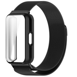 Milanese Loop Strap+Case For Samsung Galaxy Fit 3 SmartWatch Magnetic Wristband For Samsung Galaxy Fit 3 Screen Protector Cover