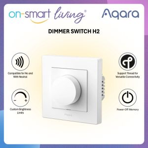 【GLOBAL】AQARA Dimmer Switch H2 - Custom Brightness Limits - Wide Light Compatibility - 2 in 1 Neutral - 2 Years Warranty