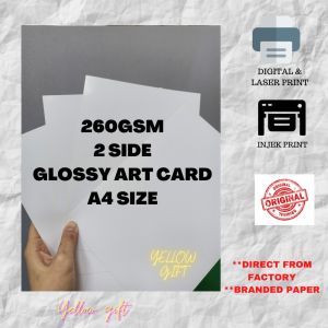 READY STOCK 260GSM 2 SIDE GLOSSY ART CARD / KERTAS KAD A3 A4 A5 (2SIDE COATED GLOSSY ART CARD) DIGITAL/LASER PAPER