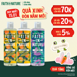 Combo Tắm-Gội-Xả Thanh Lọc & Thư Giãn Cân Bằng Faith In Nature 400ml/chai