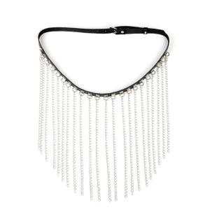 Fashionable Punk Styles PU Leather Waist Chain Belt for Female Party Dressingup Accessories Night Club Body Chain Decors