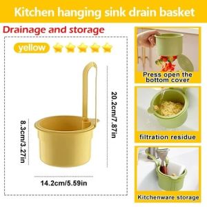 Sink Strainer Basket Faucet Hanging Sink Drain Basket Press Automatic Dump Basket Filter Net for Kitchen Waste Collector