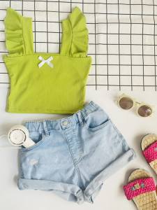 KNITTED RUFFLES TOP FOR KIDS 1 TO 6 YRS OLD