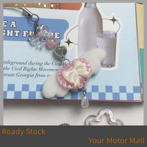Excellent Ready Stock Cute Sweet Angel Wings Bowknot Phone Lanyard Strap Keychain Pendants Anti Lost Phone Chain Bag Ornaments Girly Phone Charm Gifts