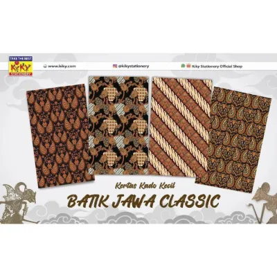 RGT- 10 Lembar Kertas Kado Glossy BATIK JAWA By Kiky