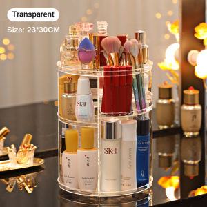 Rotating Acrylic Makeup Organizer desk organizer desktop finishing rotating tray skin care prodduct