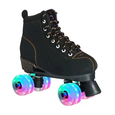 【Local Delivery QuicklyAdult roller skates double row cowhide fabric roller skates PU wheel suitable for male and female beginner roller skates