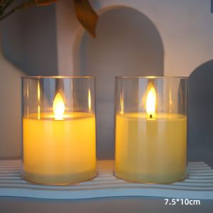 Electric Candle Flameless Led Candle Light with Acrylic Cover LED Swinging Candle Battery Operated Simulation Flickering Tealight for Votive Centerpiece Table Decorations Wedding Aniversary Halloween Christmas