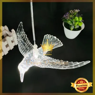 Lampu Gantung Burung Akrilik Dekorasi Pelaminan LED Dekor Wedding Plastik Acrylic