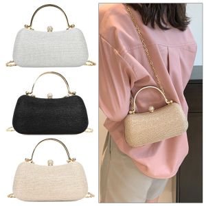 ARCHER LEVEL72EL0 1Pcs กระเป๋าใส่อาหาร กระเป๋าสำหรับงานกลางคืน กระเป๋าคลัทช์ ไหล่เปิดไหล่ กระเป๋าถือสำหรับผู้หญิง  ลูกปัดประดับลูกปัด กระเป๋าห่วงโซ่ สำหรับงานเลี้ยงแต่งงาน