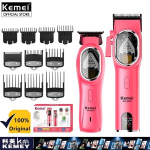 Kemei มีดโกนไฟฟ้าที่ตัดผมมืออาชีพชุดกรรไกรตัดผม KM-8502 9000รอบต่อนาทีแบบชาร์จไฟขนาดใหญ่