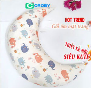 Gối Ôm Hình Mặt Trăng Cho Bé Siêu Kute Ngộ Nghĩnh Đáng Yêu Cotton 100%
