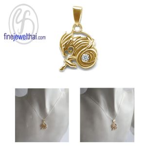 Finejewelthai-จี้ราศี-ราศีมังกร-จี้เพชรสังเคราะห์-จี้เงินแท้-Capricorn-Silver-Pendant-P1174cz00