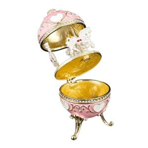 Kirilgu Elegant Jewelry Storage Decorated with Fine Enamel Patterns and Rhinestones Decorative Storage Case K6R8Z