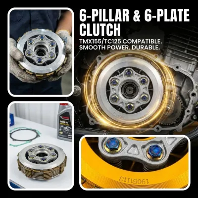 Clutch Housing Assy Set TMX155/TC125 6 Holes Boutique Loading Supporting Zongshen Tricycle Clutch Assembly Cg150 175 200 Widened General Clutch 300
