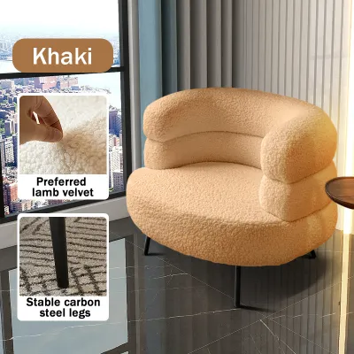 【COD】Nordic Style Bobo Cashmere Sofa Chair Makeup Chair Single Sofa Chair Leisure Chair Lazy Person Home Bedroom Chair Dresser Chair Girl Backrest Cosmetic Casual Chair