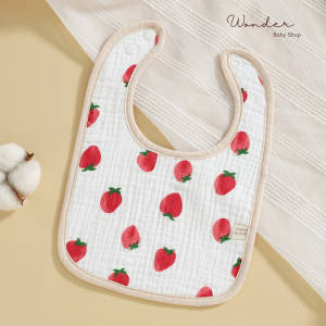 WNDR Celemek Air Liur | Bib Bayi Mpasi Bentuk U Bahan Katun 6 Lapis lembut | Slaber Air liur bayi