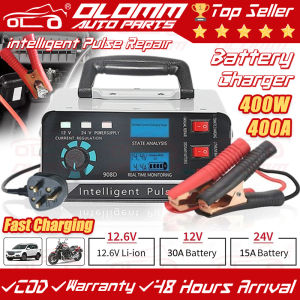 🇵🇭 ANJING 400W 12V 24V Car Battery Charger 400A Heavy Duty Original Intelligent Fully Automatic Pulse Repair Fast Charging Digital LCD Display Output Current Motorcycle Lead Acid Battery.
