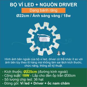 Vỉ LED tròn / thanh 27W 36W 48W 3 màu thay thế cho các loại đèn ốp trần trang trí chiếu sáng Ø30–40–50cm quạt trần đèn