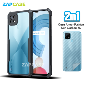 Case Realme C21Y Armor Fushion Casing Free Skin Karbon