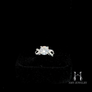 AM53 Nhẫn nữ bạc 925 công nghệ xi độc quyền NanoShield xi bạc- xi bạch kim đính đá CZ 8ly