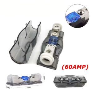 Premium 1TO2 60A Car Power Amp Fuse Box Holder Amplifier Audio Wiring Cable Wire Accessories Woofer