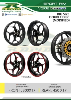 Rapido Yamaha Y15ZR Sport Rim VS02 (Modified Big Size Double Disc)