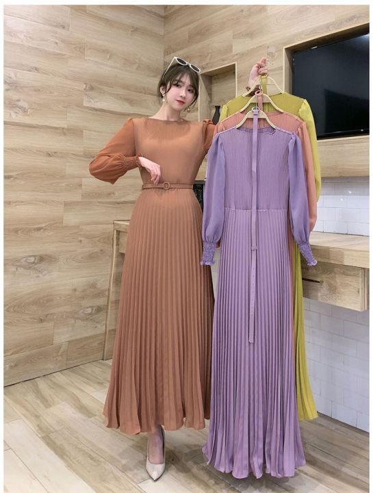 Pleated Dress 2024 Ladies Early Spring New Original Design Fashion Loose  Elegant High-quality Mid-length Dress Noble Temperament - AliExpress
