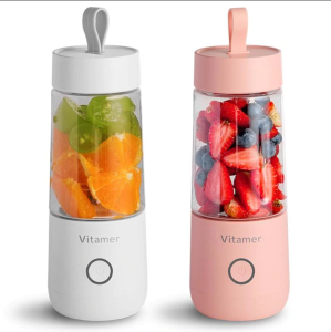 VITAMER BLENDER PORTABLE 350Ml Portable Blender Juicer Nirkabel 100% ORIGINAL USB Juice Cup Mini USB 4-leaf Blade