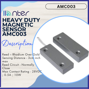 Security Burglar Wired Alarm Heavy Duty Magnetic Magnet Sensor 2 Inch Max Detect Distance Metal Silver NC AMC003