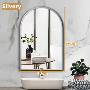 ​​FairCraft​​ Arched Glass Mirror Bathroom Mirror With Shelf Vanity Mirror Wall Mirror Makeup Mirror Round Mirror