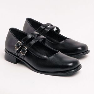 SIZE 36 - 43 Jumbo / Sepatu Pantofel Sekolah Paskibraka / Heel 2.5 cm Hitam dop