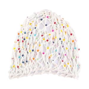Mesh Crochet Hair Net Polyester Knit Snood Hat Cover Prom Event Headpiece Hair Cover for Women Long Hair Curly Hair