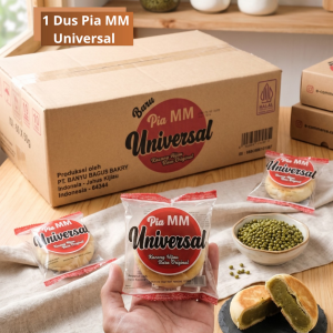 1 Dus Pia MM Universal Kacang Hijau Original - Bakpia Lembut Asli A