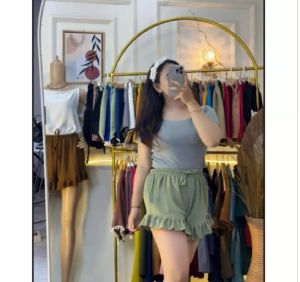 Hotpants Ruffle Crinkle Wanita Terlaris Celana Pendek Wanita Jumbo Hotpants Rempel/muat BB 45 sampai 90