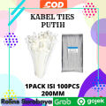 Kabel Tis 20 cm 100 mm Cable Ties Tie Nylon Nilon Besar Putih 100 pcs. 