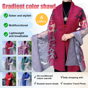 Women's Gradient Color Shawl Cardigan: Stylish & Comfortable Outerwear